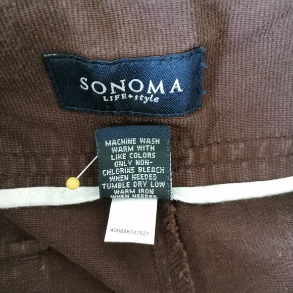 Sonoma Life + Style Womens Brown High Rise Corduroy Straight Capri Pants Size 16 - Picture 6 of 6